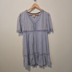 Light Blue Short Sleeve Dress